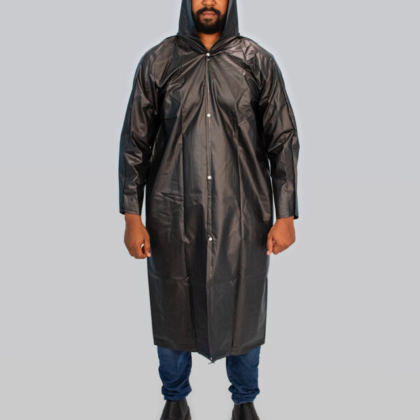 CAPA P/CHUVA PVC C/ FORRO PRETA.