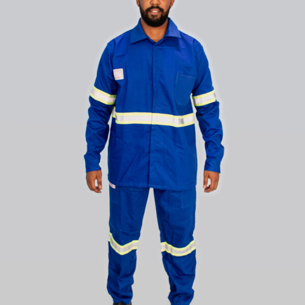 CONJUNTO RETARDANTE A CHAMAS NR10 AZUL/CINZA/LARANJA